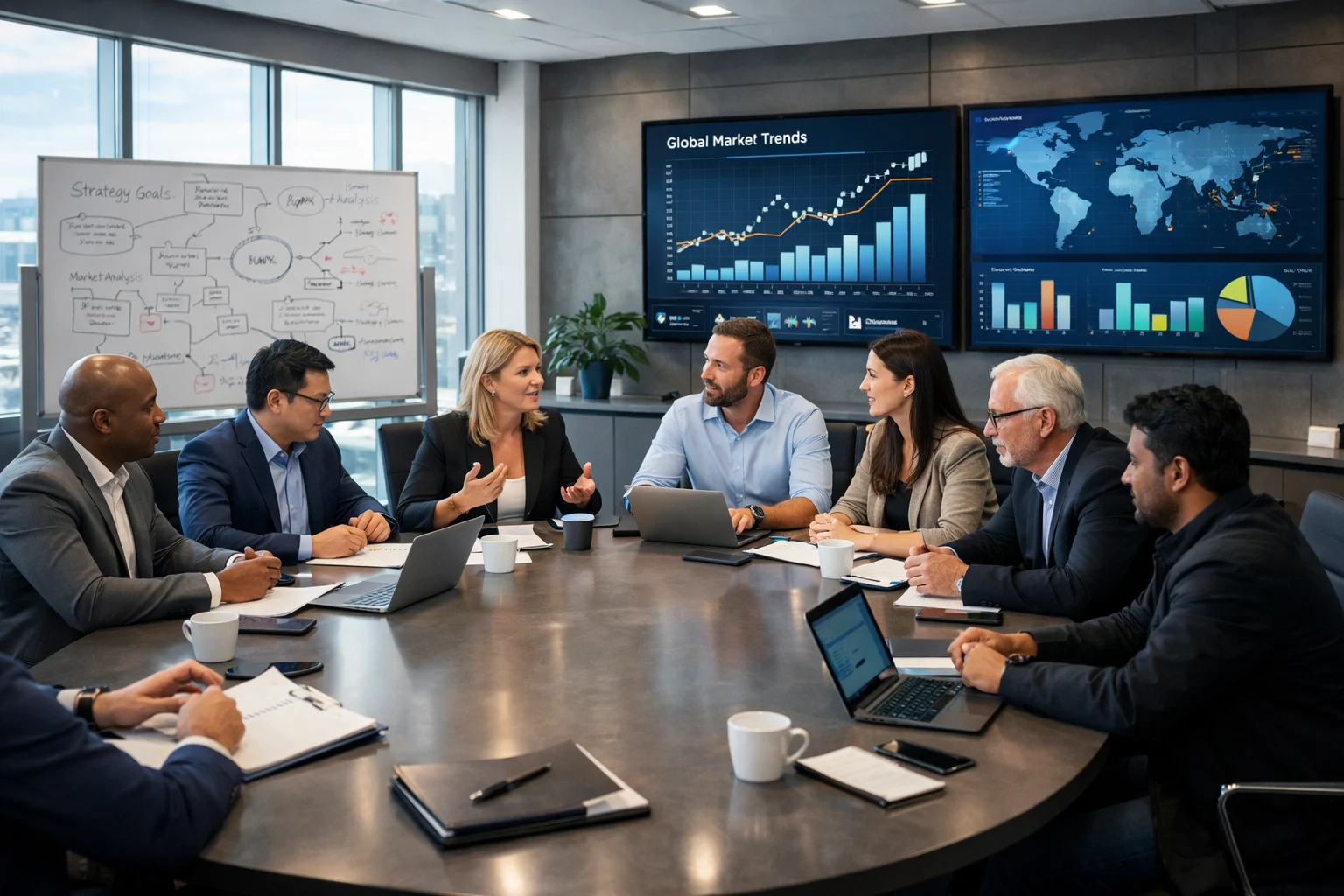 Enterprise team working with AI technology